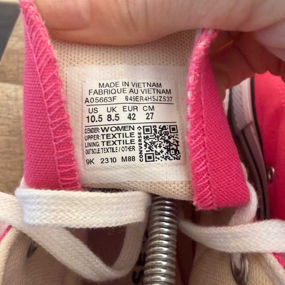 Converse Shoes Womens 10.5 CTAS Lift Platform High Top Sneakers hot pink - Picture 7 of 9